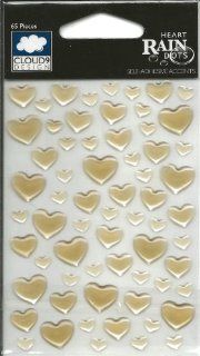 Rain Dots Stickers Heart Gold