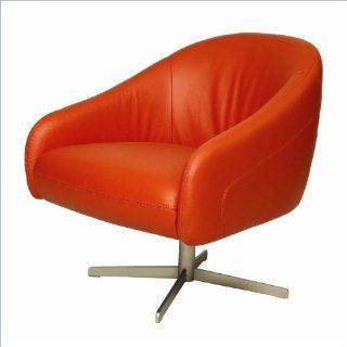 Pastel Furniture Dawsonville Club Chair in Top Grain Orange Leather   Armchairs