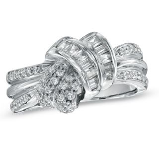 CT. T.W. Diamond Knot Ring in 10K White Gold   Zales