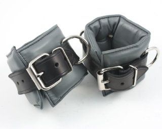 Mr S Leather Padded Non Locking Leather Wrist Restraints   Men's   Grey Health & Personal Care