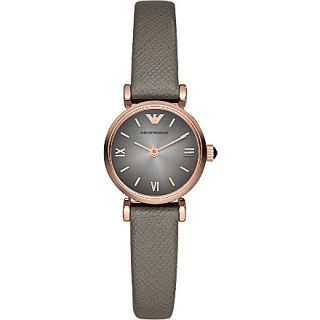 EMPORIO ARMANI   AR1727 rose gold plated and leather watch