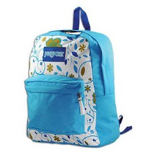 Jansport Superbreak Pack ( Calypso Blue/Tree Flower )  Outdoor Backpacks  Sports & Outdoors