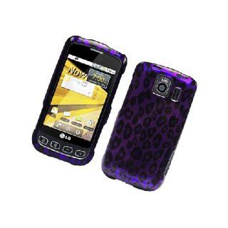 LG Optimus S LS670 Purple Leopard Skin Print Glossy Cover Case Cell Phones & Accessories