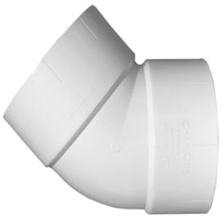 Charlotte Pipe 3 in Dia 45 Degree PVC Elbow Fitting