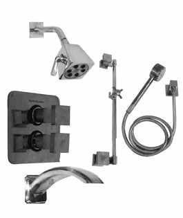 Watermark 203 3.9 T1 CL Prestige Charcoal Thermostatic Tub/ Shower/ Hand Shower Kit   Bathtub And Showerhead Faucet Systems  