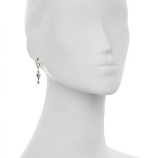 Victoria Wieck .67ct Oval Tanzanite and White Zircon 14K Drop Earrings