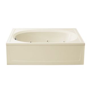 Sterling Tranquility 60 in L x 42 in W x 18.125 in H Almond Oval Whirlpool Tub
