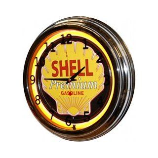 Shop Neon 17 Inch Tin Wall Clock Shell Motor Oil Gasoline Yellow at the  Home Dcor Store