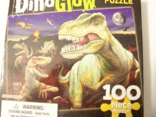 DinoGlow Puzzle ~ A 100 Piece Dinosaur Glow In The Dark Puzzle Toys & Games