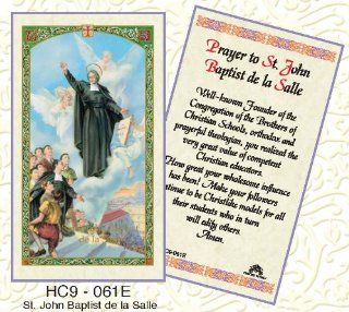 Prayer To Saint John The Baptist de La Salle. Laminated 2 Sided Holy Card (3 Cards per Order)  Prints  
