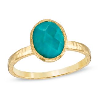 Piara™ Oval Turquoise Ring in Sterling Silver with 18K Gold Plate