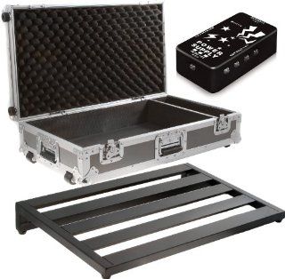Pedaltrain PT 3 24"x16" Pedalboard w/Hard Flight Case and 10 Pedal Power Supply Musical Instruments