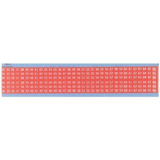 Brady WM 34 66 RD PK 1.5" Marker Length, B 500 Repositionable Vinyl Cloth, White on Red Consecutive Numbers Wire Marker Card, Legend "34 thru 66" (Pack of 25 Card) Industrial Warning Signs