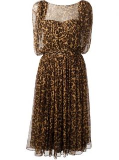 Gucci Leopard Print Silk Dress