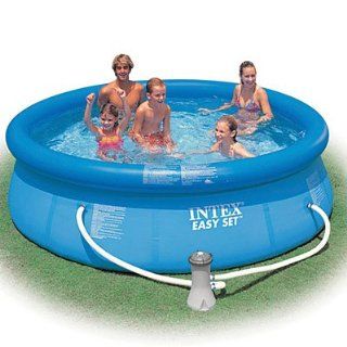 INTEX ABOVE GROUND SWIMMING POOL 10' X 30" EASY SET WITH FILTER, PUMP & LADDER Toys & Games