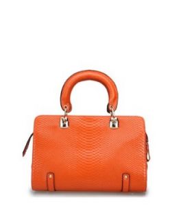 Dissia Leather Snake Skin Patern Across Body Handbag Orange Shoulder Handbags Shoes