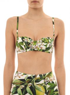 Lemon blossom print bikini top  Dolce & Gabbana  