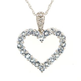 Aquamarine and Diamond Accent Heart Pendant in 10K White Gold   Zales