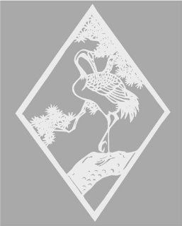 White Etched Stork Bird   Etched Vinyl Stained Glass Film, Static Cling Window Decal   Stained Glass Window Panels