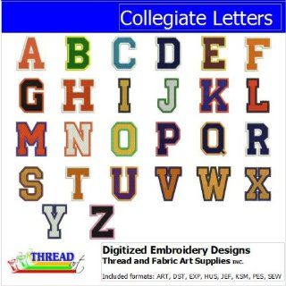 Digitized Embroidery Designs   Collegiate Letters CD