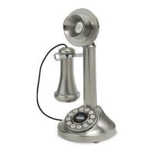 Crosley CR64 BC Candlestick Phone with Push Button Technology (Brushed Chrome)  Corded Phone  Electronics