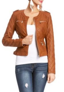 2B Quilted Leatherette Jacket 2b Jackets Cognac l Outerwear