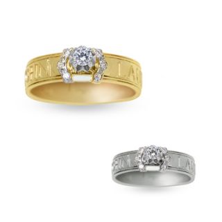 Ladies 10K Gold Engraved 1/6 CT. T.W. Custom Diamond Engagement Ring