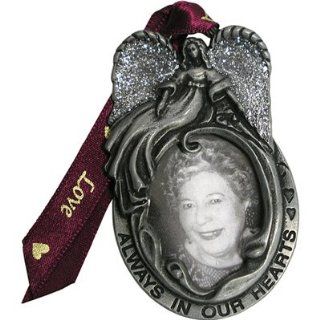 Always in Our Hearts Pewter Photo Holder Memorial Ornament   Decorative Hanging Ornaments