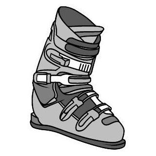6" Printed color snow ski boot gray Hockey Skate Ski Winter Snow Snowboard sticker decal for any smooth surface such as windows bumpers laptops or any smooth surface. 