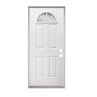ReliaBilt Fan Lite Prehung Inswing Steel Entry Door (Common 32 in x 80 in; Actual 33 in x 81 in)