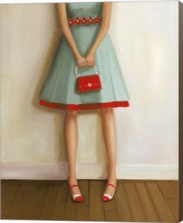 She Liked to Rustle Her Red Crinoline by Janet Hill Canvas Art Size 12.75 X 16   Prints
