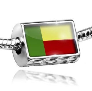 Charm Benin Flag   Bead Fit All European Bracelets , Neonblond NEONBLOND Jewelry