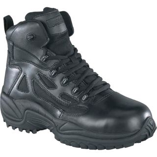 Reebok Rapid Response 6 Inch Composite Toe Zip Boot   Black, Size 11 1/2 Wide,