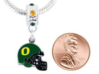 University of Oregon Charm with Connector Will Fit Pandora, Troll, Biagi and More. Can Also Be Worn As a Pendant.  Sports Fan Necklaces  Sports & Outdoors