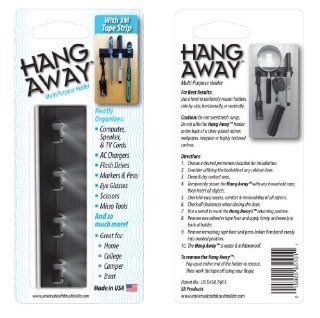 HANG AWAY (with flex grip opening) Universal Toothbrush Holder (BLACK) 3M Tape Backing. Also available in (White #B003YIEE52) & (Glow In The Dark #B001ECLQ5G)   Toothbrush Hanger
