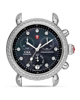 MICHELE CSX Black Diamond Bezel Watch Head, 36mm's