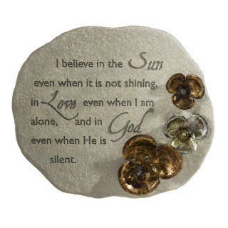 Grasslands Road Always in Our Hearts "I believe in the sun" Definition of Faith Plaque with Metal Flower Embellishments and Metal Stand, Beaded (Discontinued by Manufacturer)  Decorative Plaques  Patio, Lawn & Garden