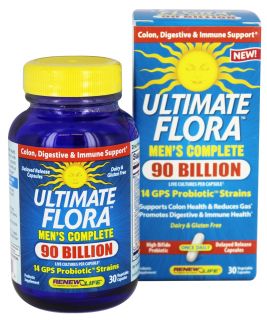 ReNew Life   Ultimate Flora Mens Complete Once Daily 90 Billion Probiotic   30 Vegetarian Capsules