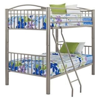 Kids Bed Powell Twin Over Twin Bunk Bed   Pewter