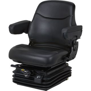 K & M Uni Pro Multi-Adjust, Multi-Purpose Tractor Seat and Suspension – Black, Model# 7810  Suspension Seats