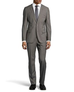 Hutson Micro Houndstooth Two Piece Suit, Dark Brown