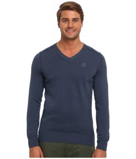 Mavi Jeans V Neck Sweater Mens Long Sleeve Pullover (Blue)