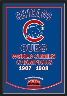 Dynasty Banner Of Chicago Cubs With Team Color Double Matting Framed Awesome & Beautiful Must For A Championship Team Fan Most MLB Team Dynasty Banners Available Plz Go Through Description & Mention In Gift Message If Need A different Team   Sport