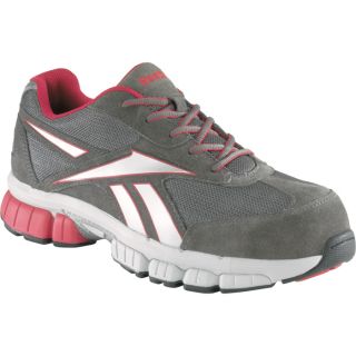 Reebok Composite Toe EH Cross Trainer Work Shoe   Gray/Red, Size 8 1/2 Wide,