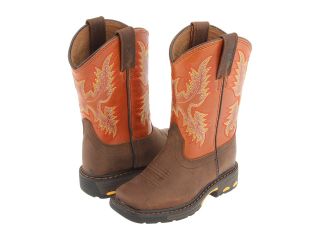 Ariat Kids Workhog Wide Square Toe Cowboy Boots (Orange)
