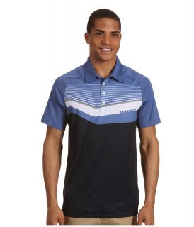 Oakley Center Stripe Golf Shirt Mens Short Sleeve Knit (Navy)
