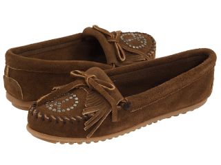Minnetonka Peace Sign Moccasin Womens Slippers (Brown)