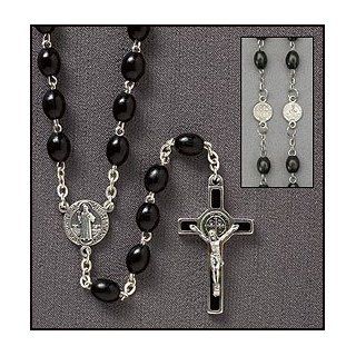 Catholic Rosary, St. Benedict Oval Black Wood Rosary, Great for Men or Boys. In Addition to the Unconditional Indulgence, a Partial Indulgence Is Given to Anyone Who Will "Wear, Kiss or Hold the Medal Between the Hands with Veneration". Over the 