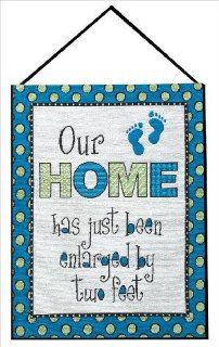 Our Home Has Been Enlarged by Two Feet Boy Tapestry Wall Bannerette  Nursery Wall Decor  Baby