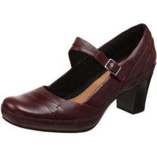 Clarks Women's Mika Jane Mary Jane Pump,Berry,7 N US Shoes